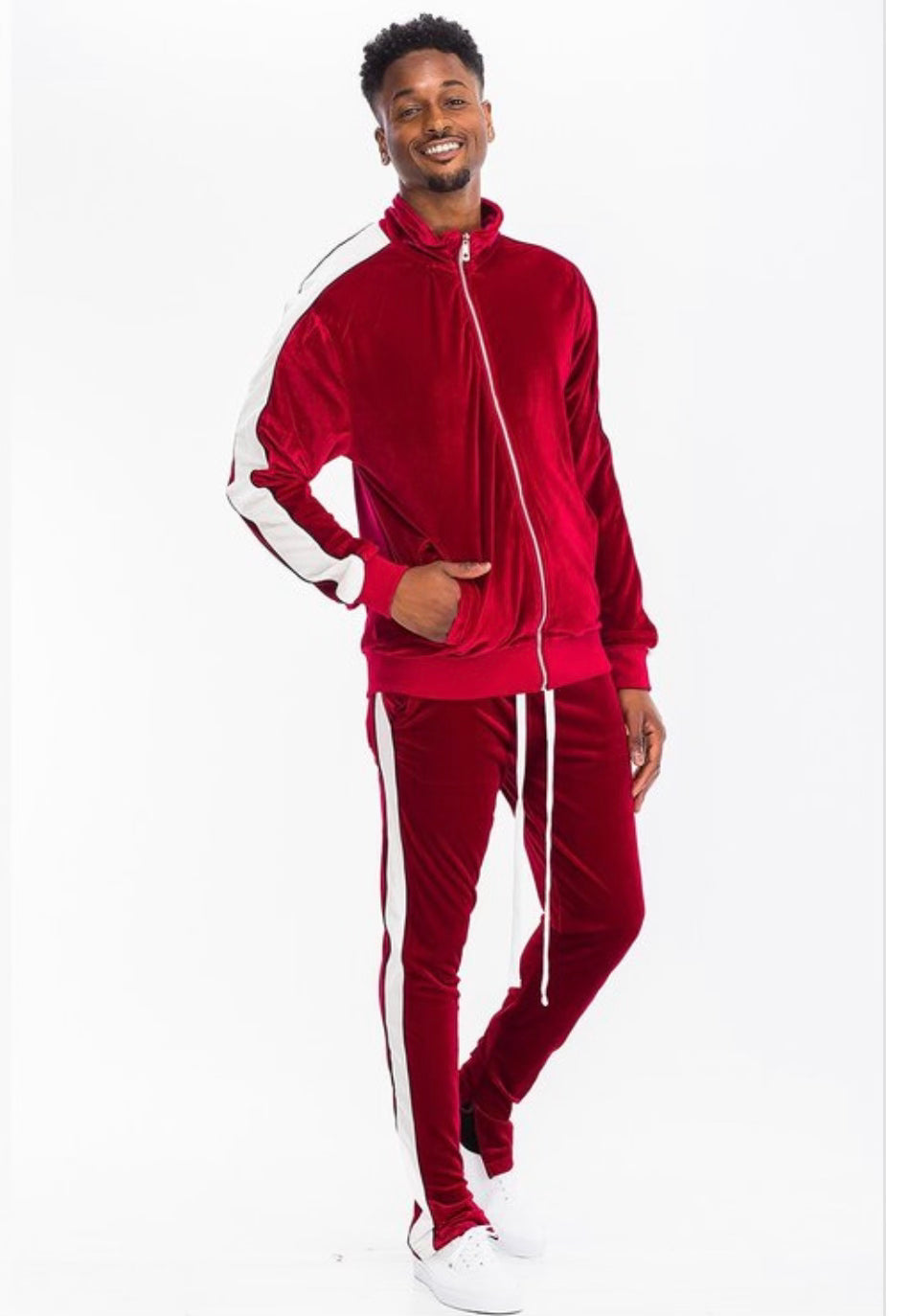 So Fresh Velour Tracksuit, Red