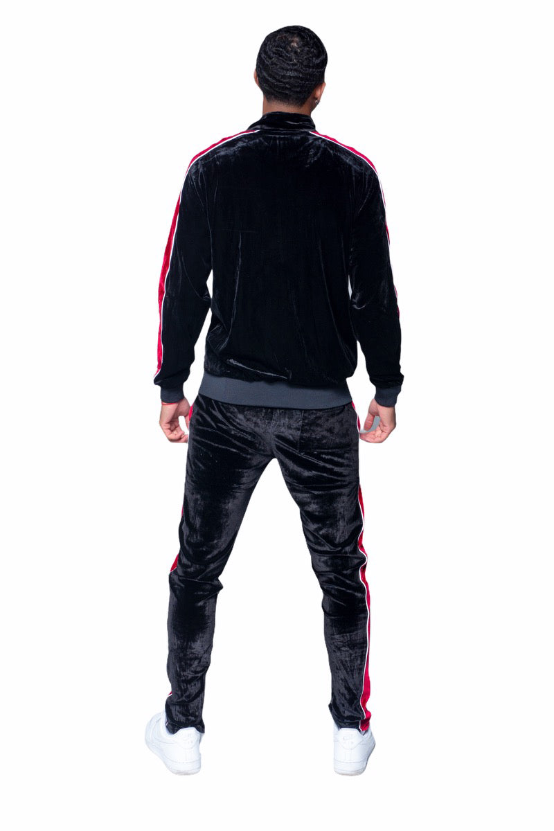 So Fresh Velour Tracksuit, Black