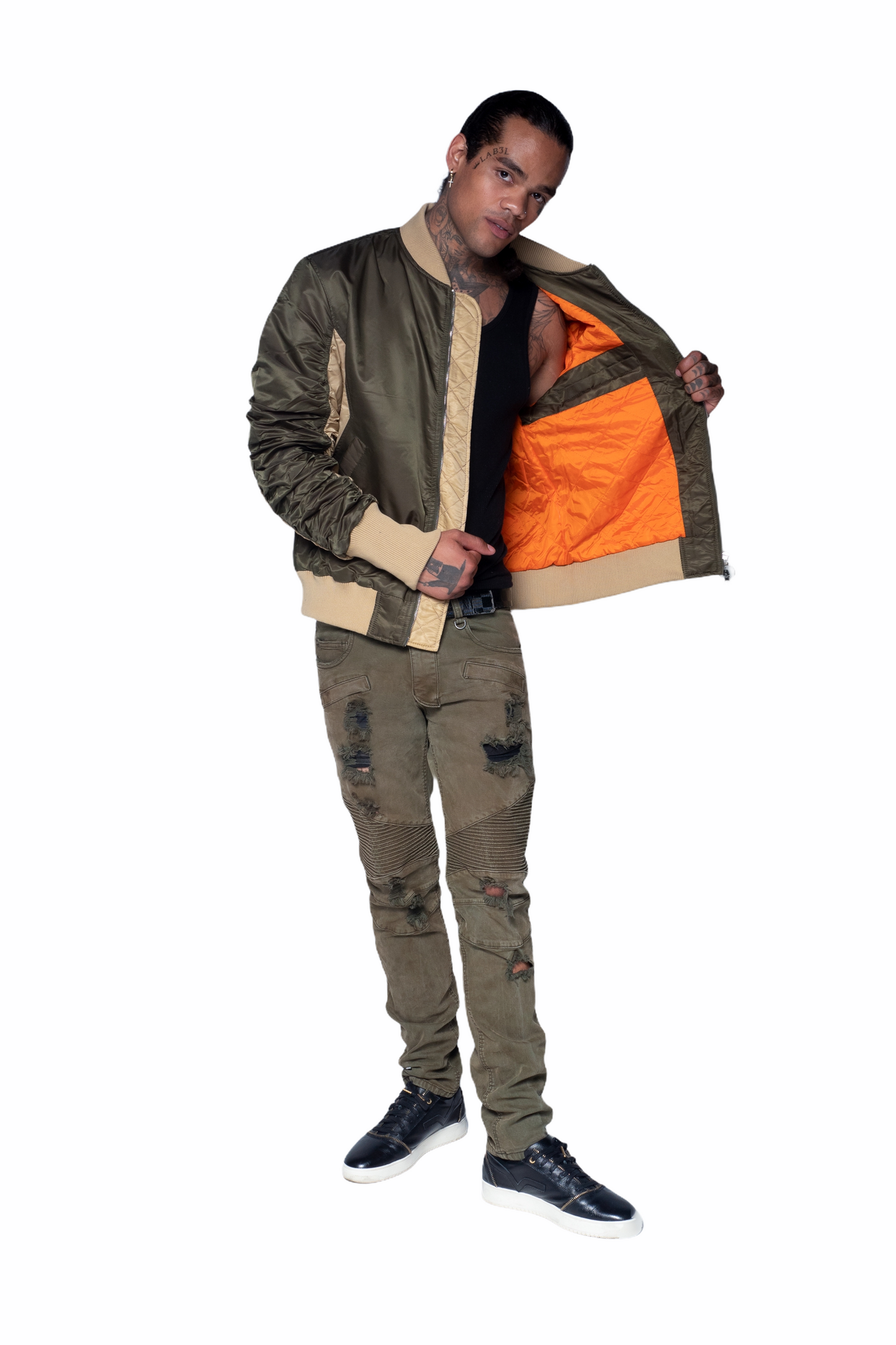 Saucy Scrunched Bomber Jacket, Green