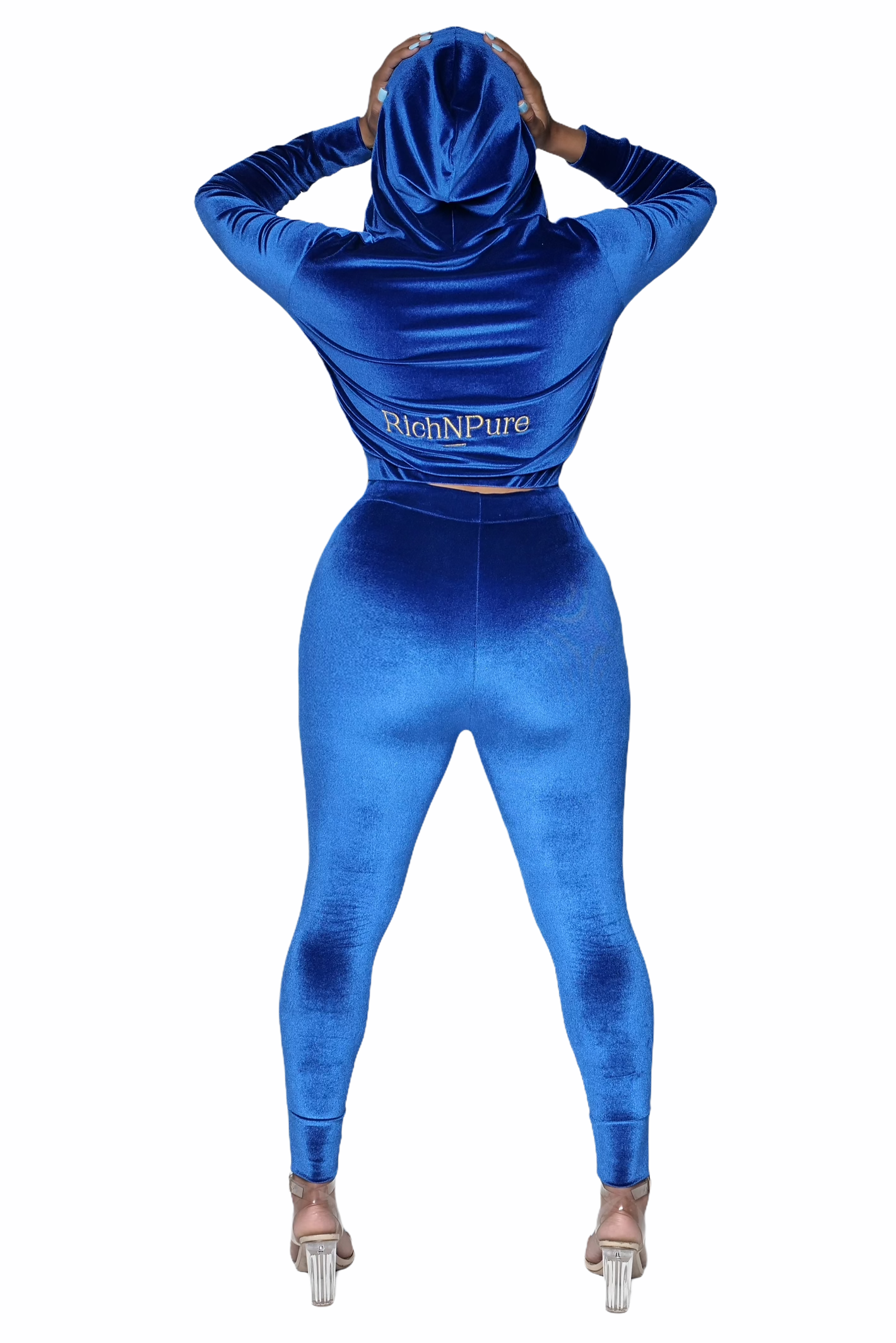 RP Embroider Velvet Tracksuit, Blue